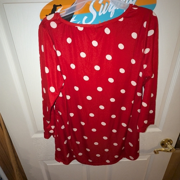 Nwt Oh Momma Red Polka Dot Nursing Friendly Top - Picture 4 of 4